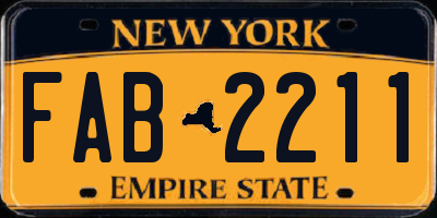 NY license plate FAB2211