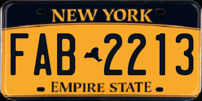 NY license plate FAB2213