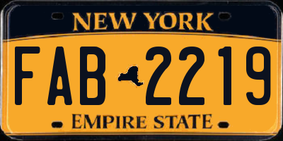 NY license plate FAB2219