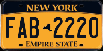 NY license plate FAB2220