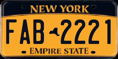 NY license plate FAB2221