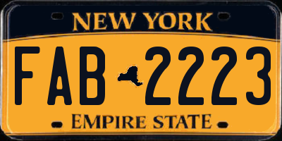 NY license plate FAB2223
