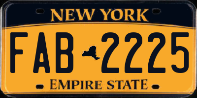 NY license plate FAB2225