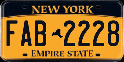 NY license plate FAB2228