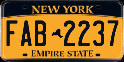 NY license plate FAB2237