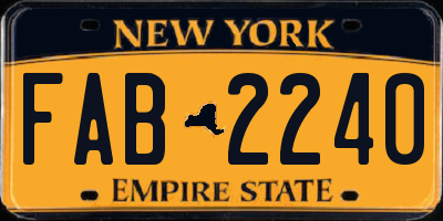 NY license plate FAB2240