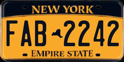 NY license plate FAB2242