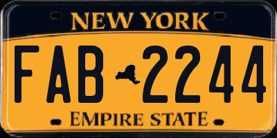 NY license plate FAB2244