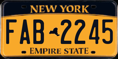 NY license plate FAB2245