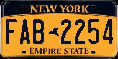 NY license plate FAB2254