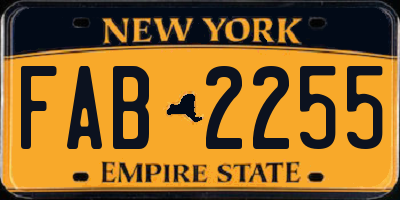 NY license plate FAB2255