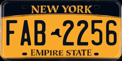 NY license plate FAB2256