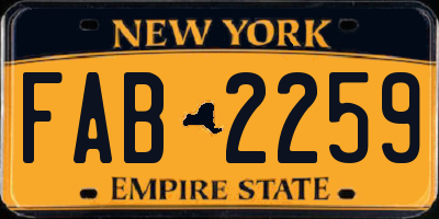 NY license plate FAB2259