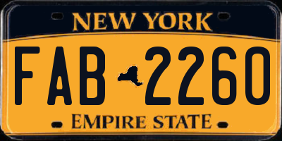 NY license plate FAB2260