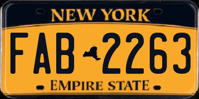 NY license plate FAB2263