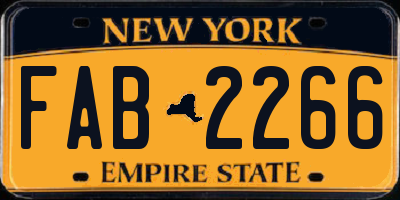 NY license plate FAB2266