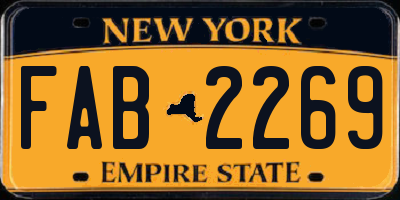 NY license plate FAB2269