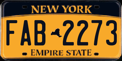 NY license plate FAB2273