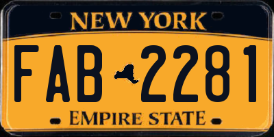 NY license plate FAB2281