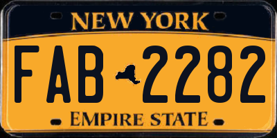 NY license plate FAB2282