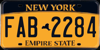NY license plate FAB2284