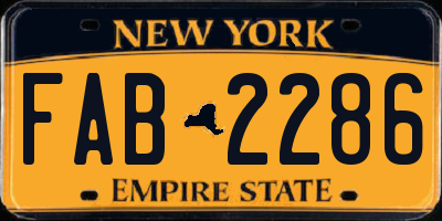 NY license plate FAB2286