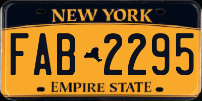 NY license plate FAB2295