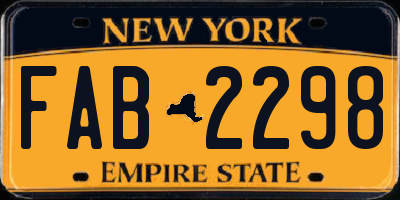NY license plate FAB2298