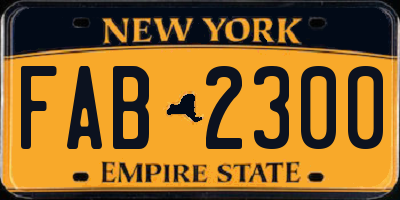 NY license plate FAB2300