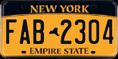 NY license plate FAB2304