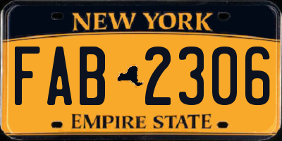 NY license plate FAB2306