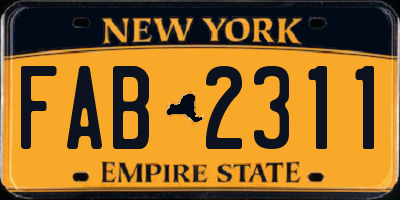 NY license plate FAB2311