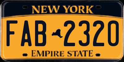 NY license plate FAB2320