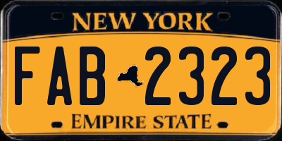 NY license plate FAB2323