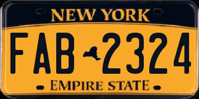 NY license plate FAB2324