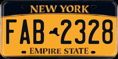 NY license plate FAB2328