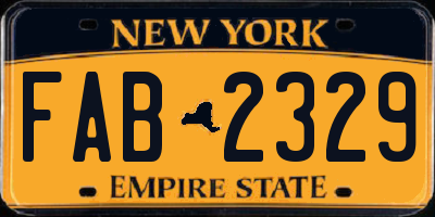 NY license plate FAB2329