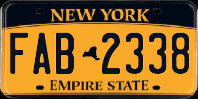 NY license plate FAB2338