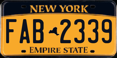 NY license plate FAB2339