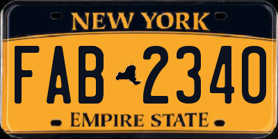 NY license plate FAB2340