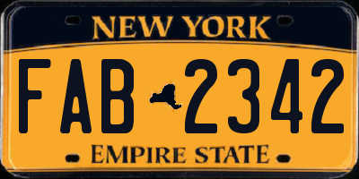 NY license plate FAB2342