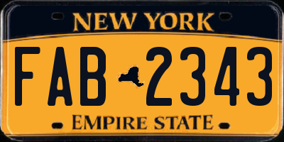 NY license plate FAB2343