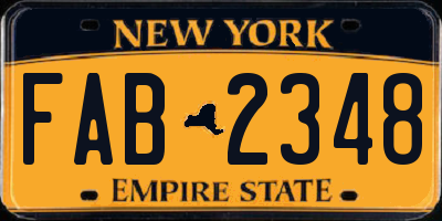 NY license plate FAB2348