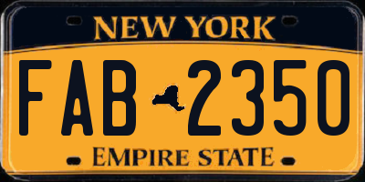 NY license plate FAB2350