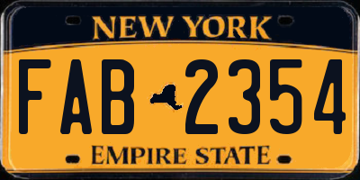 NY license plate FAB2354