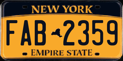 NY license plate FAB2359