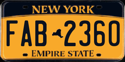 NY license plate FAB2360