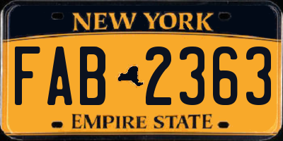 NY license plate FAB2363