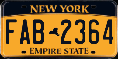 NY license plate FAB2364