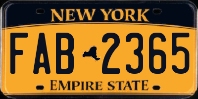 NY license plate FAB2365